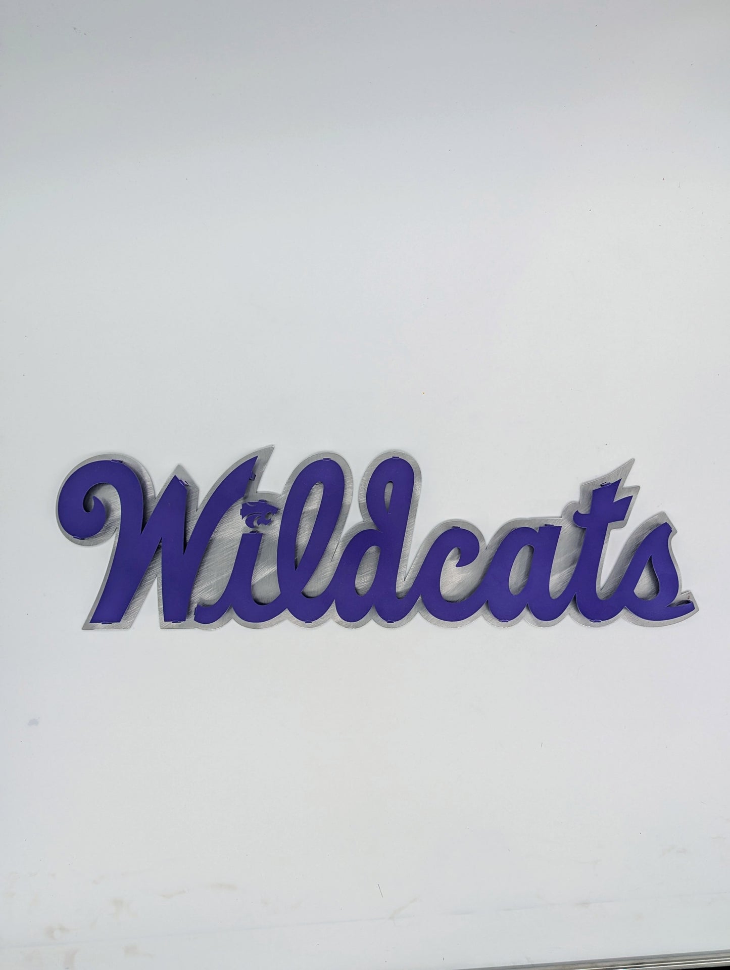 Wildcats Text w/ Powercat Metal Wall Art: Kansas State University