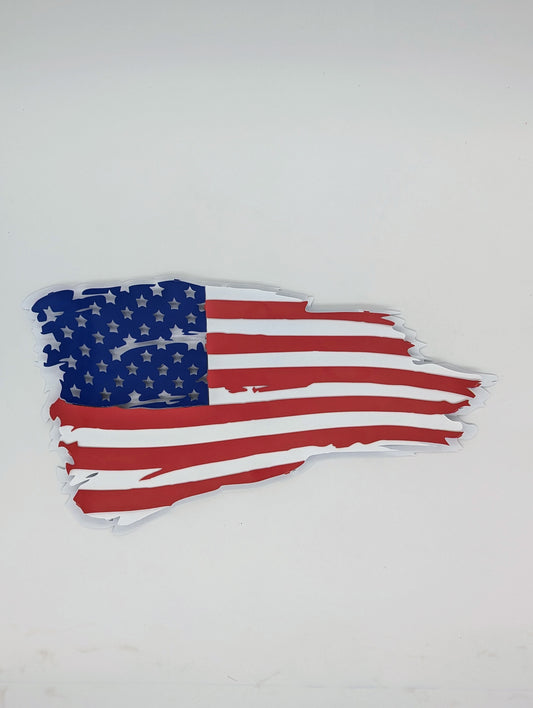 Tattered American Flag: Patriotic Metal Wall Art