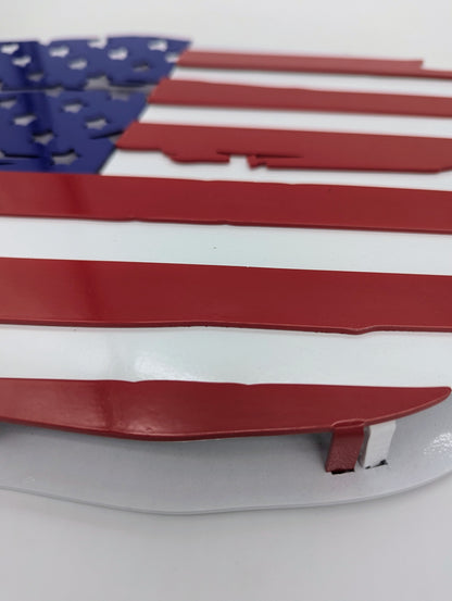 Tattered American Flag: Patriotic Metal Wall Art