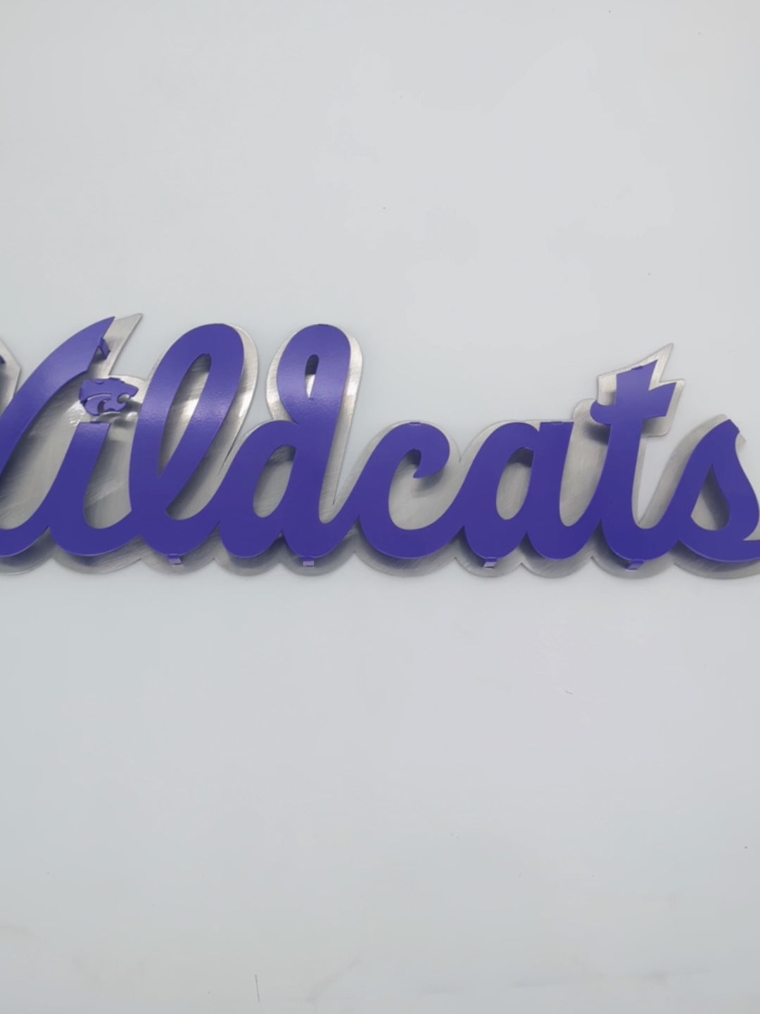 Wildcats Text w/ Powercat Metal Wall Art: Kansas State University