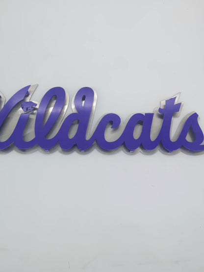 Wildcats Text w/ Powercat Metal Wall Art: Kansas State University