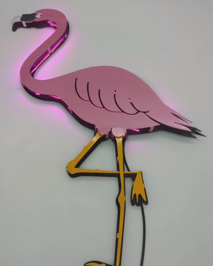 Pink Flamingo: Decorative Metal Wall Art
