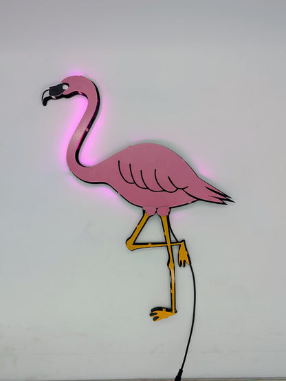 Pink Flamingo: Decorative Metal Wall Art
