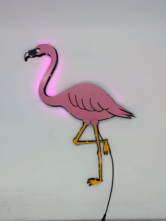 Pink Flamingo: Decorative Metal Wall Art